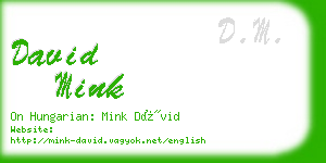 david mink business card